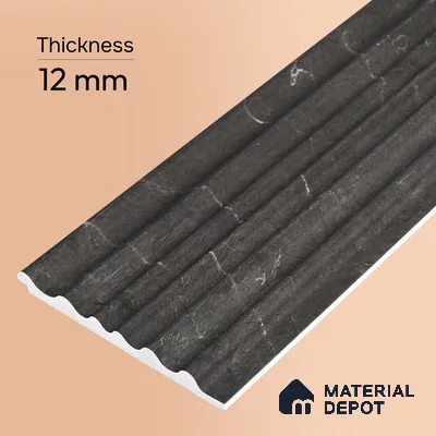 Cappucino Brown Marble Look PN 03542 9.5 ft x 4.7 inch Charcoal Panel - 12 mm | Suitable for Feature Wall, TV Unit & Living Room | Width is Subjected to 5% Variation