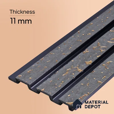 Silver Grey Luxury Look PN 03558 9.5 ft x 4.8 inch Charcoal Panel - 11 mm | Suitable for Feature Wall, TV Unit & Living Room | Width is Subjected to 5% Variation
