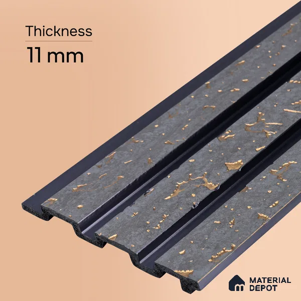 Silver Grey Luxury Look PN 03558 9.5 ft x 4.8 inch Charcoal Panel - 11 mm | Suitable for Feature Wall, TV Unit & Living Room | Width is Subjected to 5% Variation