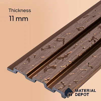 Mocha Brown Luxury Look PN 03560 9.5 ft x 4.8 inch Charcoal Panel - 11 mm | Suitable for Feature Wall, TV Unit & Living Room | Width is Subjected to 5% Variation
