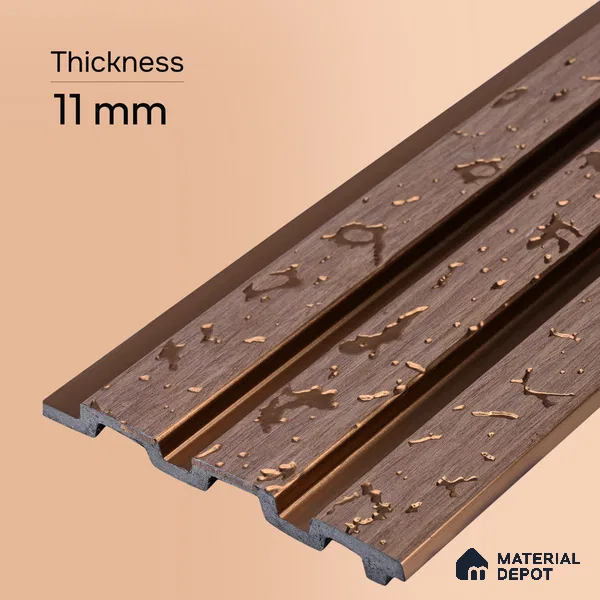 Mocha Brown Luxury Look PN 03560 9.5 ft x 4.8 inch Charcoal Panel - 11 mm | Suitable for Feature Wall, TV Unit & Living Room | Width is Subjected to 5% Variation