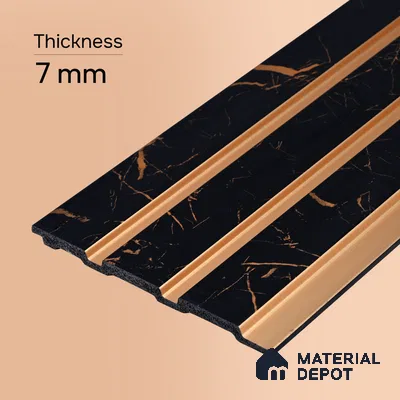 Onyx Black Marble Look PN 05539 9.5 ft x 6 inch Charcoal Panel - 7 mm | Suitable for Feature Wall, TV Unit & Living Room | Width is Subjected to 5% Variation