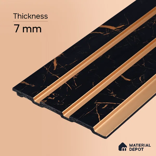 Onyx Black Marble Look PN 05539 9.5 ft x 6 inch Charcoal Panel - 7 mm | Suitable for Feature Wall, TV Unit & Living Room | Width is Subjected to 5% Variation