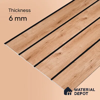 Wooden Look PN 05555 9.5 ft x 12 inch Charcoal Panel - 6 mm | Suitable for Feature Wall, TV Unit & Living Room | Width is Subjected to 5% Variation