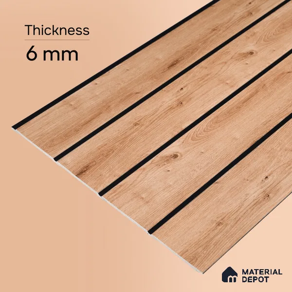 Wooden Look PN 05555 9.5 ft x 12 inch Charcoal Panel - 6 mm | Suitable for Feature Wall, TV Unit & Living Room | Width is Subjected to 5% Variation