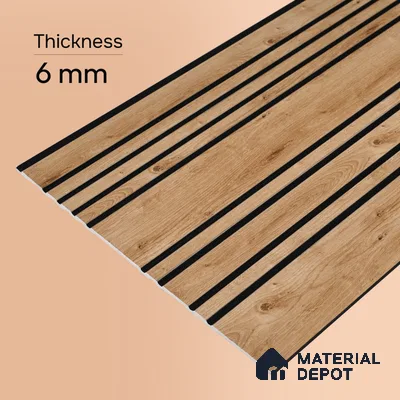 Wooden Look PN 05557 9.5 ft x 12 inch Charcoal Panel - 6 mm | Suitable for Feature Wall, TV Unit & Living Room | Width is Subjected to 5% Variation