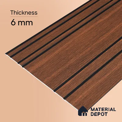 Wooden Look PN 05558 9.5 ft x 12 inch Charcoal Panel - 6 mm | Suitable for Feature Wall, TV Unit & Living Room | Width is Subjected to 5% Variation