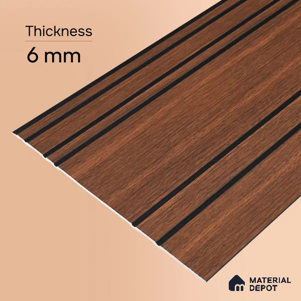 Wooden Look PN 05558 9.5 ft x 12 inch Charcoal Panel - 6 mm | Suitable for Feature Wall, TV Unit & Living Room | Width is Subjected to 5% Variation