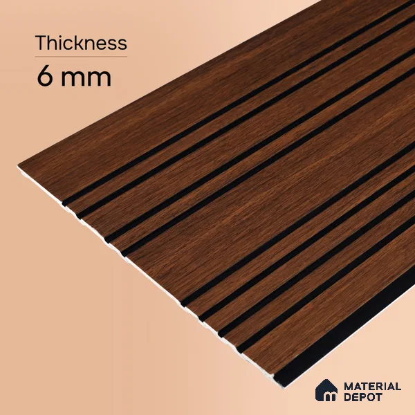 Wooden Look PN 05559 9.5 ft x 12 inch Charcoal Panel - 6 mm | Suitable for Feature Wall, TV Unit & Living Room | Width is Subjected to 5% Variation