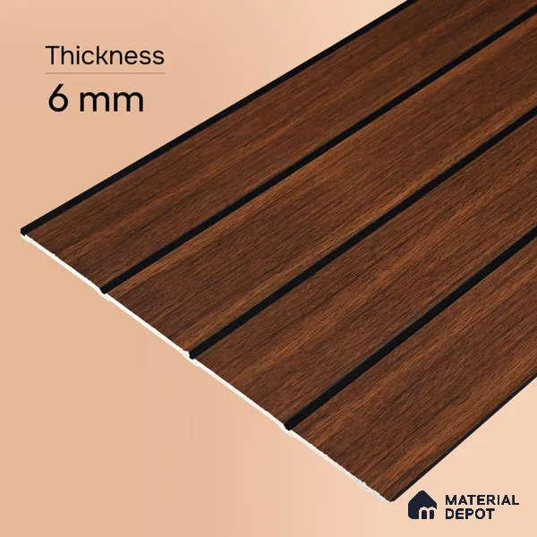 Wooden Look PN 05561 9.5 ft x 12 inch Charcoal Panel - 6 mm | Suitable for Feature Wall, TV Unit & Living Room | Width is Subjected to 5% Variation
