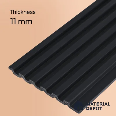 Graphite Black Plain Colour Look PN 05654 8 ft x 4.8 inch Charcoal Panel - 11 mm | Suitable for Feature Wall, TV Unit & Living Room | Width is Subjected to 5% Variation