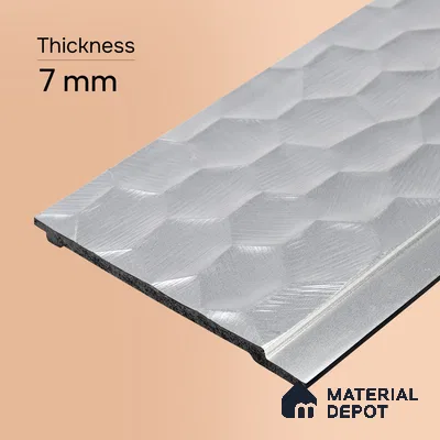 Cloud Grey Metallic Look PN 06073 9.5 ft x 4.7 inch Charcoal Panel - 7 mm | Suitable for Feature Wall, TV Unit & Living Room | Width is Subjected to 5% Variation