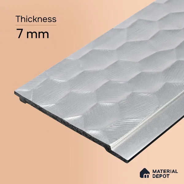 Cloud Grey Metallic Look PN 06073 9.5 ft x 4.7 inch Charcoal Panel - 7 mm | Suitable for Feature Wall, TV Unit & Living Room | Width is Subjected to 5% Variation