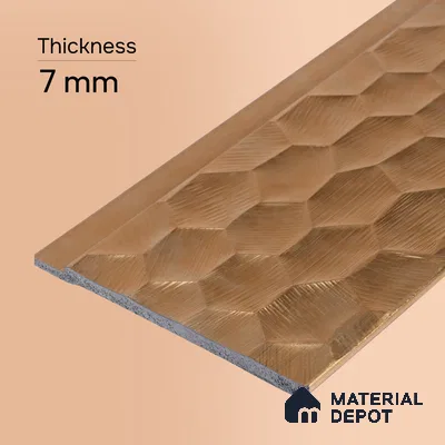 Teak Brown Metallic Look PN 06075 9.5 ft x 4.7 inch Charcoal Panel - 7 mm | Suitable for Feature Wall, TV Unit & Living Room | Width is Subjected to 5% Variation