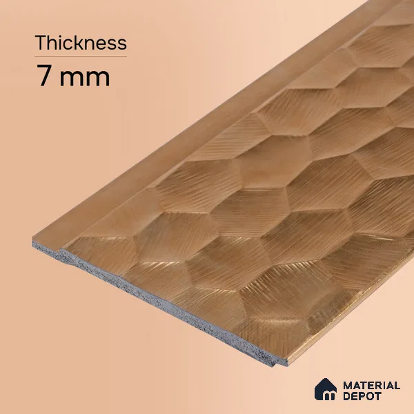 Teak Brown Metallic Look PN 06075 9.5 ft x 4.7 inch Charcoal Panel - 7 mm | Suitable for Feature Wall, TV Unit & Living Room | Width is Subjected to 5% Variation