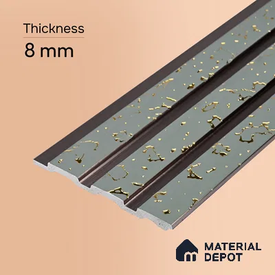 Steel Grey Luxury Look PN 06076 9.5 ft x 4.6 inch Charcoal Panel - 8 mm | Suitable for Feature Wall, TV Unit & Living Room | Width is Subjected to 5% Variation
