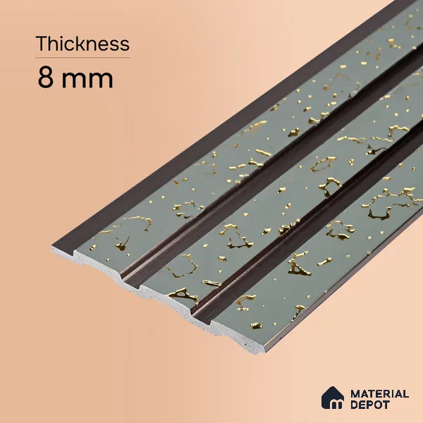 Steel Grey Luxury Look PN 06076 9.5 ft x 4.6 inch Charcoal Panel - 8 mm | Suitable for Feature Wall, TV Unit & Living Room | Width is Subjected to 5% Variation