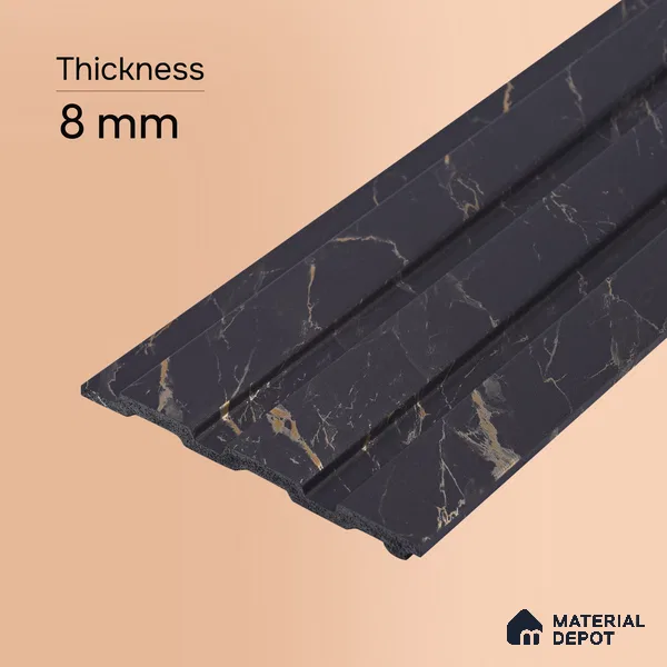 Graphite Grey Marble Look PN 06085 9.5 ft x 4.6 inch Charcoal Panel - 8 mm | Suitable for Feature Wall, TV Unit & Living Room | Width is Subjected to 5% Variation