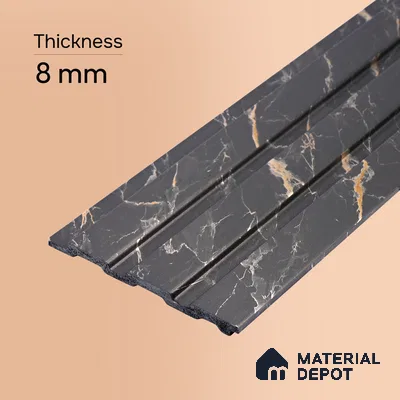 Mid Grey Marble Look PN 06087 9.5 ft x 4.6 inch Charcoal Panel - 8 mm | Suitable for Feature Wall, TV Unit & Living Room | Width is Subjected to 5% Variation