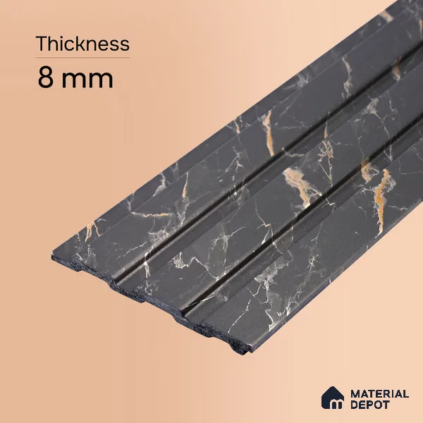 Mid Grey Marble Look PN 06087 9.5 ft x 4.6 inch Charcoal Panel - 8 mm | Suitable for Feature Wall, TV Unit & Living Room | Width is Subjected to 5% Variation