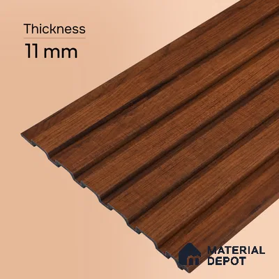 Wooden Look PN 06539 8 ft x 0.4 inch Charcoal Panel - 11 mm | Suitable for TV Unit, Living Room & Bedroom | Width is Subjected to 5% Variation