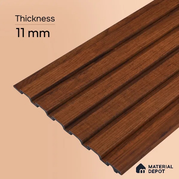Wooden Look PN 06539 8 ft x 0.4 inch Charcoal Panel - 11 mm | Suitable for TV Unit, Living Room & Bedroom | Width is Subjected to 5% Variation