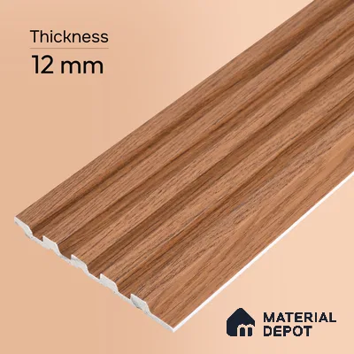 Wooden Look PN 06812 9.2 ft x 4.8 inch Charcoal Panel - 12 mm | Suitable for Living Room, Bedroom & TV Cabinet | Width is Subjected to 5% Variation