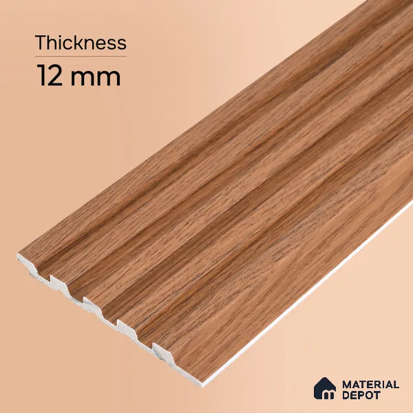 Wooden Look PN 06812 9.2 ft x 4.8 inch Charcoal Panel - 12 mm | Suitable for Living Room, Bedroom & TV Cabinet | Width is Subjected to 5% Variation
