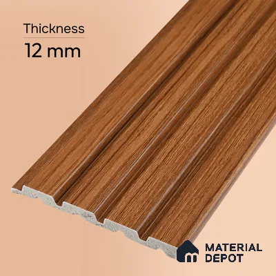 Wooden Look PN 06816 9.2 ft x 4.8 inch Charcoal Panel - 12 mm | Suitable for Living Room, Bedroom & TV Cabinet | Width is Subjected to 5% Variation