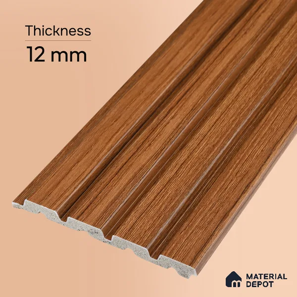 Wooden Look PN 06816 9.2 ft x 4.8 inch Charcoal Panel - 12 mm | Suitable for Living Room, Bedroom & TV Cabinet | Width is Subjected to 5% Variation
