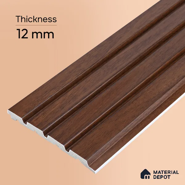 Wooden Look PN 06819 9.2 ft x 4.8 inch Charcoal Panel - 12 mm | Suitable for Living Room, Bedroom & TV Cabinet | Width is Subjected to 5% Variation