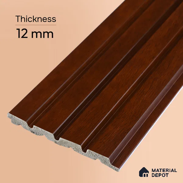 Wooden Look PN 06820 9.2 ft x 4.8 inch Charcoal Panel - 12 mm | Suitable for Living Room, Bedroom & TV Cabinet | Width is Subjected to 5% Variation