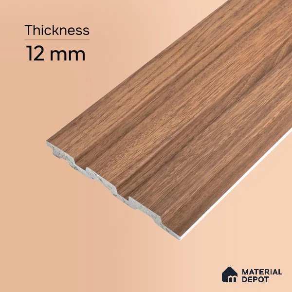 Wooden Look PN 06840 9.2 ft x 4.9 inch Charcoal Panel - 12 mm | Suitable for Living Room, Bedroom & TV Cabinet | Width is Subjected to 5% Variation