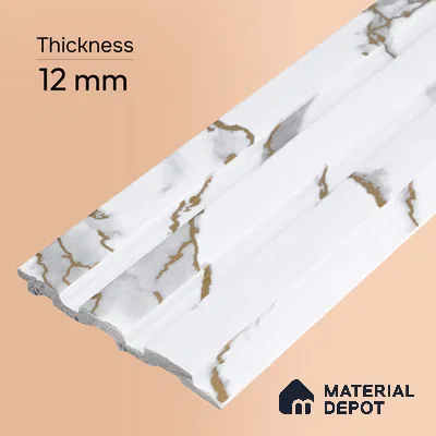 Dove Grey Marble Look PN 06846 9.2 ft x 4.9 inch Charcoal Panel - 12 mm | Suitable for Living Room, Bedroom & TV Cabinet | Width is Subjected to 5% Variation