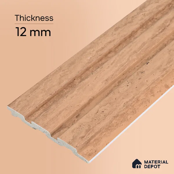 Wooden Look PN 06848 9.2 ft x 4.9 inch Charcoal Panel - 12 mm | Suitable for Living Room, Bedroom & TV Cabinet | Width is Subjected to 5% Variation