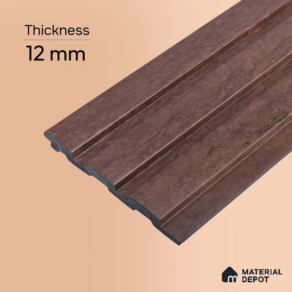 Wooden Look PN 06849 9.2 ft x 4.9 inch Charcoal Panel - 12 mm | Suitable for Living Room, Bedroom & TV Cabinet | Width is Subjected to 5% Variation