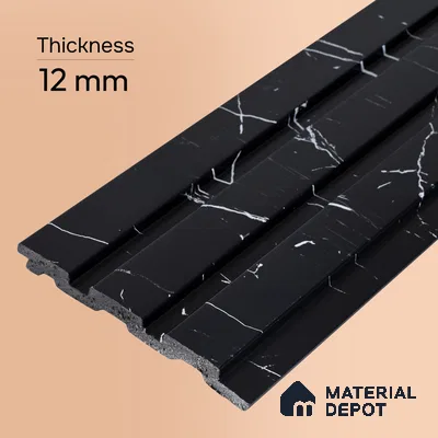 Charcoal Black Marble Look PN 06853 9.2 ft x 4.9 inch Charcoal Panel - 12 mm | Suitable for Living Room, Bedroom & TV Cabinet | Width is Subjected to 5% Variation