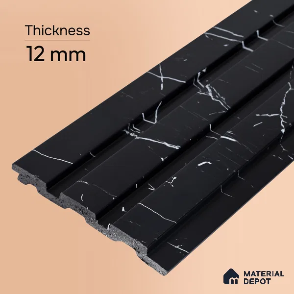 Charcoal Black Marble Look PN 06853 9.2 ft x 4.9 inch Charcoal Panel - 12 mm | Suitable for Living Room, Bedroom & TV Cabinet | Width is Subjected to 5% Variation