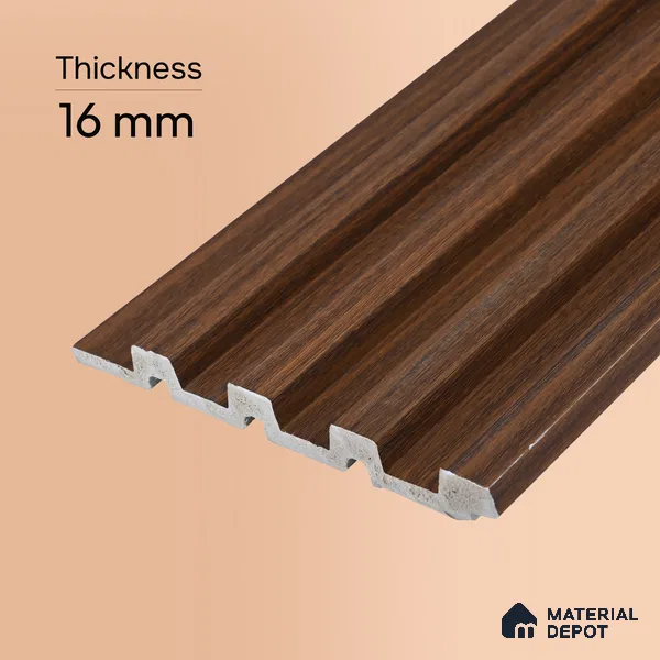 Wooden Look PN 06869 9.2 ft x 6.1 inch Charcoal Panel - 16 mm | Suitable for Living Room, Bedroom & TV Cabinet | Width is Subjected to 5% Variation