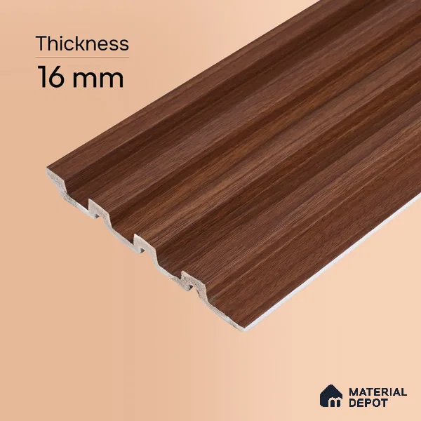 Wooden Look PN 06874 9.2 ft x 6.1 inch Charcoal Panel - 16 mm | Suitable for Living Room, Bedroom & TV Cabinet | Width is Subjected to 5% Variation