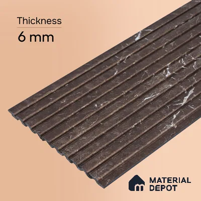 Cappucino Brown Marble Look PN 06897 8 ft x 6 inch Charcoal Panel - 6 mm | Suitable for Living Room, Bedroom & TV Cabinet | Width is Subjected to 5% Variation