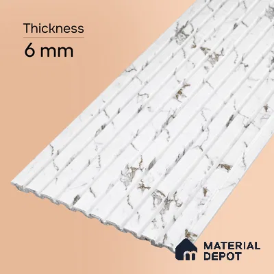 Dove Grey Marble Look PN 06904 8 ft x 6 inch Charcoal Panel - 6 mm | Suitable for Living Room, Bedroom & TV Cabinet | Width is Subjected to 5% Variation