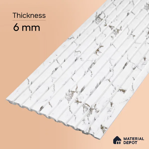 Dove Grey Marble Look PN 06904 8 ft x 6 inch Charcoal Panel - 6 mm | Suitable for Living Room, Bedroom & TV Cabinet | Width is Subjected to 5% Variation