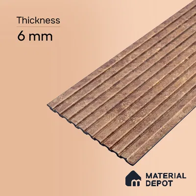 Oak Brown Marble Look PN 06907 8 ft x 6 inch Charcoal Panel - 6 mm | Suitable for Living Room, Bedroom & TV Cabinet | Width is Subjected to 5% Variation