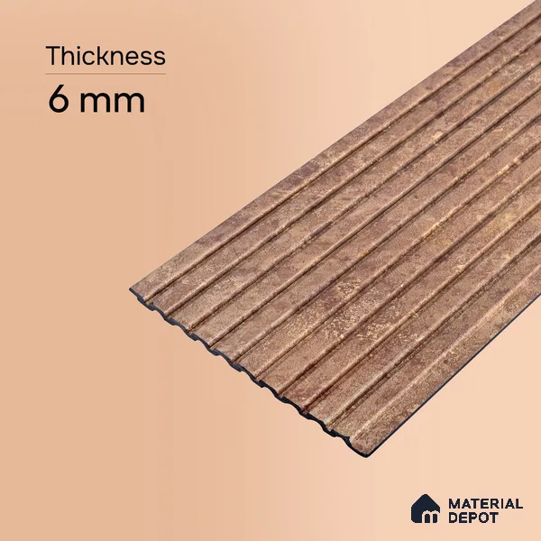 Oak Brown Marble Look PN 06907 8 ft x 6 inch Charcoal Panel - 6 mm | Suitable for Living Room, Bedroom & TV Cabinet | Width is Subjected to 5% Variation