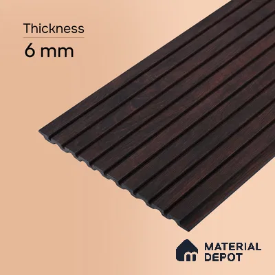 Wooden Look PN 06914 8 ft x 6 inch Charcoal Panel - 6 mm | Suitable for Living Room, Bedroom & TV Cabinet | Width is Subjected to 5% Variation