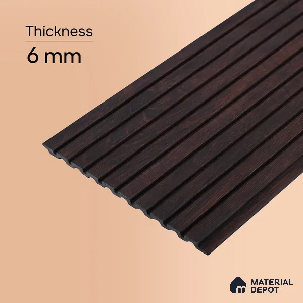 Wooden Look PN 06914 8 ft x 6 inch Charcoal Panel - 6 mm | Suitable for Living Room, Bedroom & TV Cabinet | Width is Subjected to 5% Variation