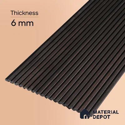 Wooden Look PN 06924 8 ft x 6 inch Charcoal Panel - 6 mm | Suitable for Living Room, Bedroom & TV Cabinet | Width is Subjected to 5% Variation
