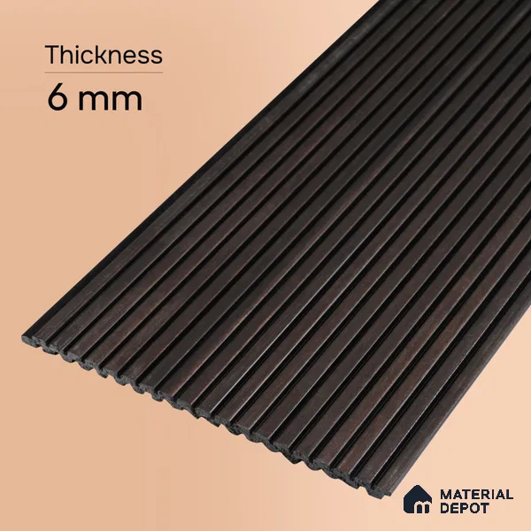 Wooden Look PN 06924 8 ft x 6 inch Charcoal Panel - 6 mm | Suitable for Living Room, Bedroom & TV Cabinet | Width is Subjected to 5% Variation