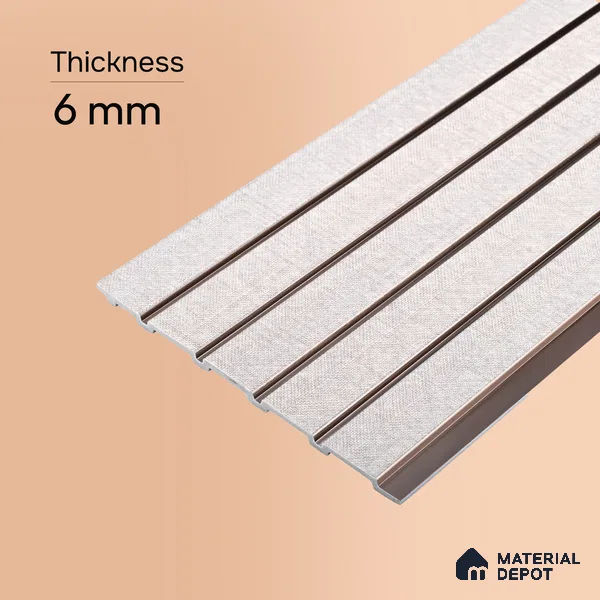 Light Grey Fabric Look PN 06936 8 ft x 6 inch Charcoal Panel - 6 mm | Suitable for Living Room, Bedroom & TV Cabinet | Width is Subjected to 5% Variation